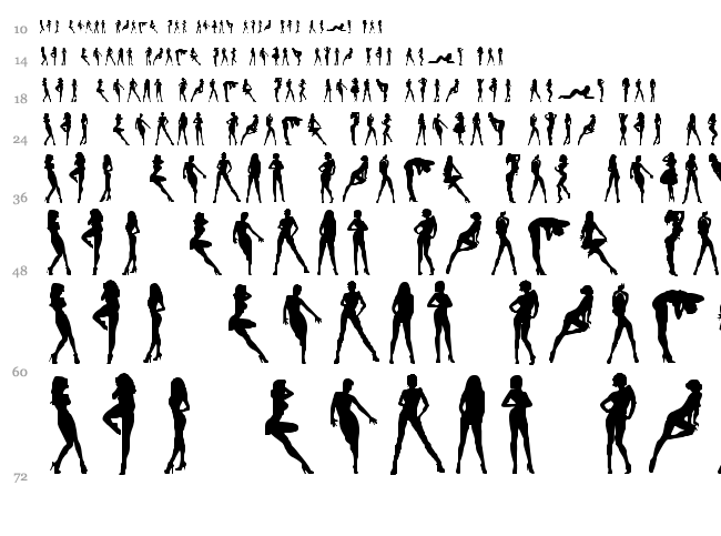 Darrians Sexy Silhouettes font waterfall